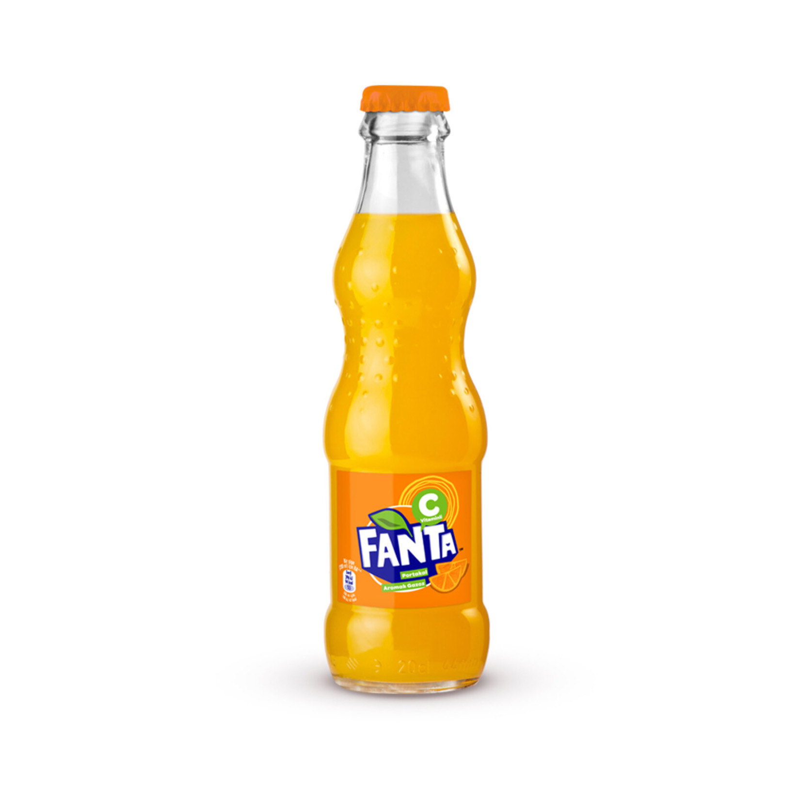 FANTA ORANGE FLAVORED SODA GLASS BOTTLE 200 ML.