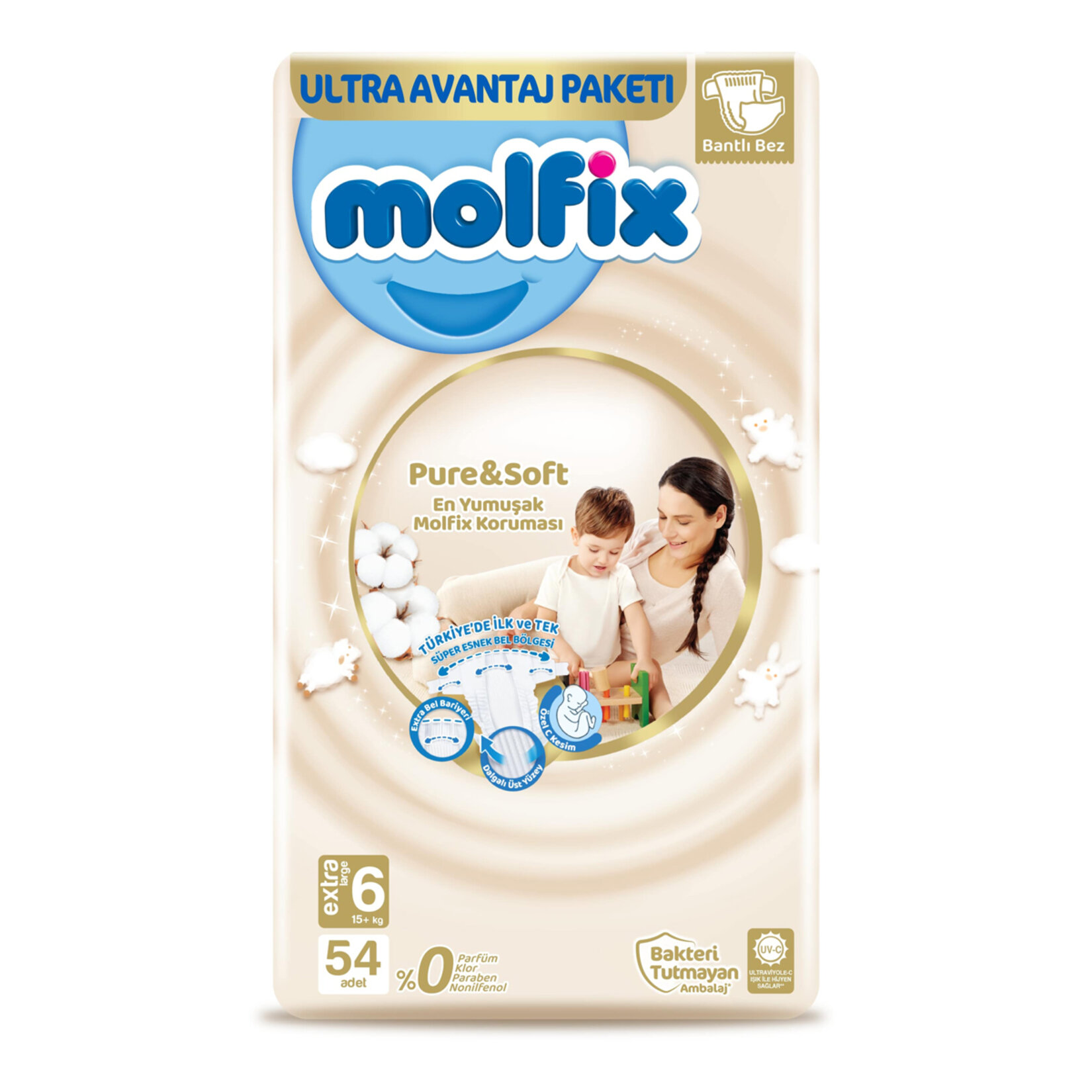 MOLFIX PURE&SOFT ULTRA AVANTAJLI PAKET 6 NO XL 54 PIECE