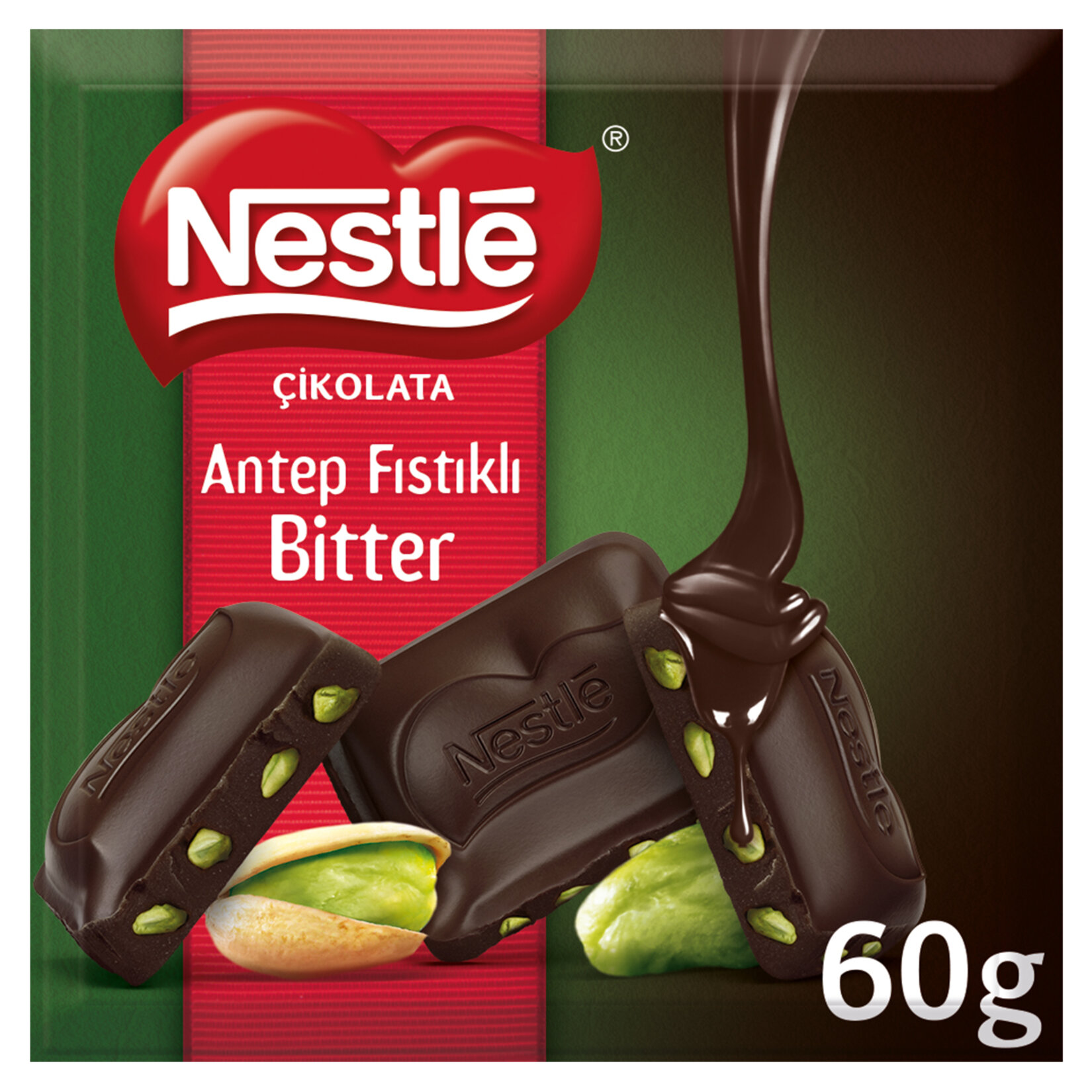 NESTLE PISTACHIO BITTER SQUARE CHOCOLATE 60 G